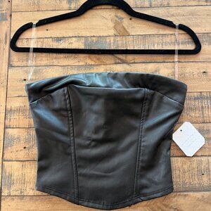 Faux Leather Top